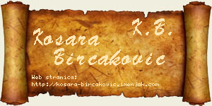 Kosara Birčaković vizit kartica